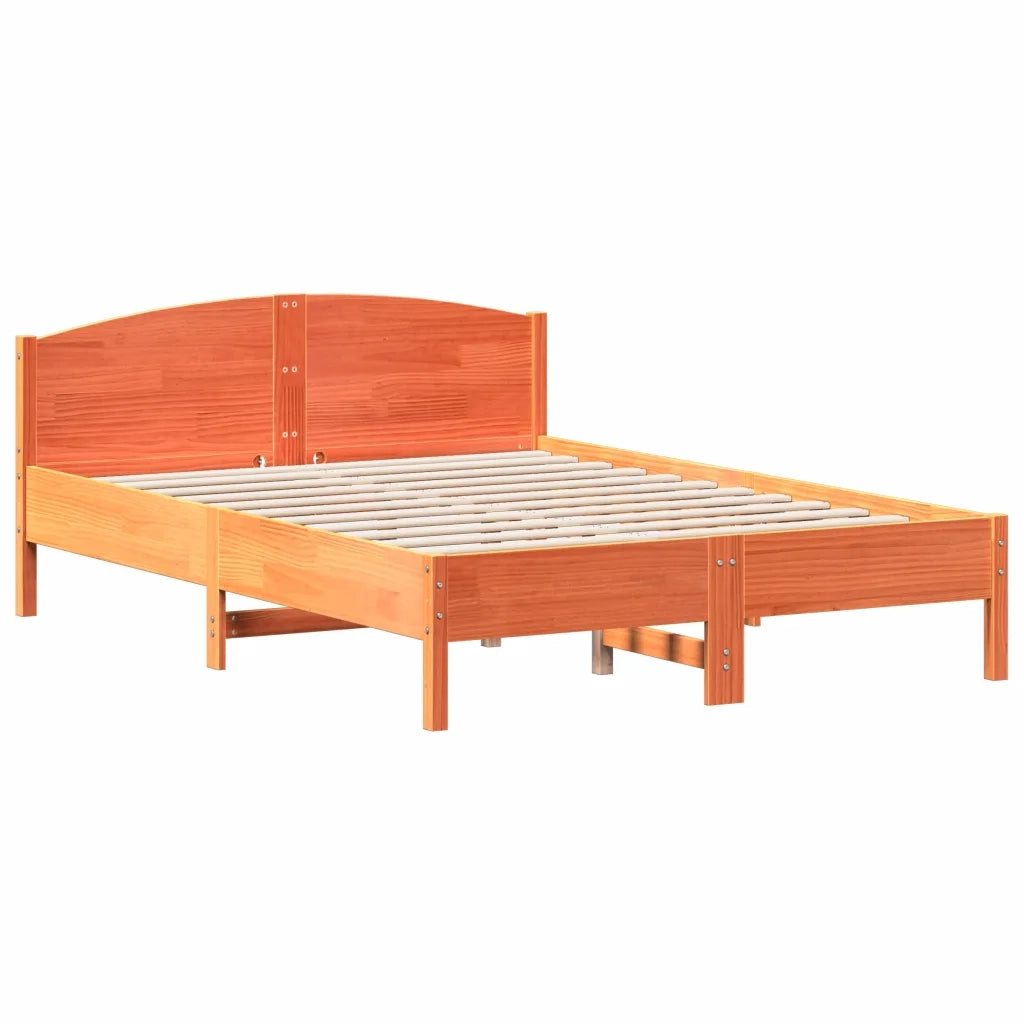 Giroletto senza Materasso Marrone Cera 140x200cm Massello Pino 842597