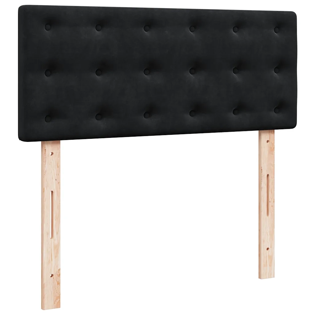 Struttura Letto Pouf con Materasso Nero 120x200 cm Velluto 3312760