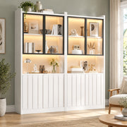 VETRINA LED Bluetooth 160x35x200 cm Bianca Set da 2 pezzi