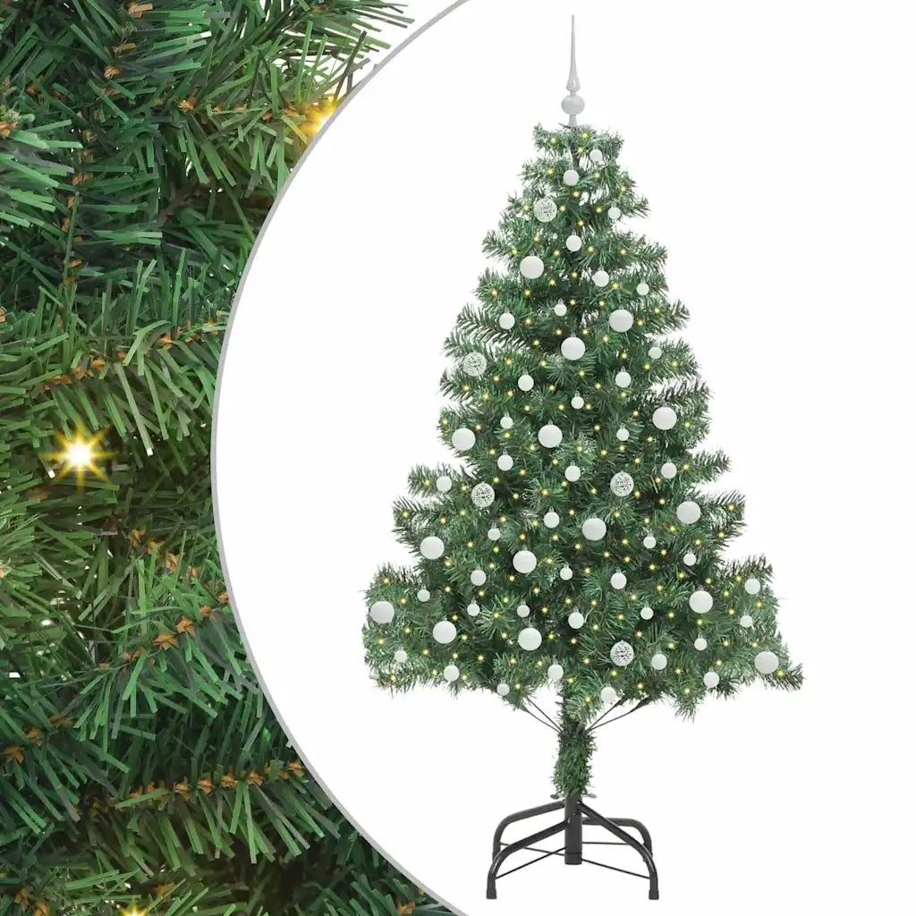 Albero di Natale | Decorazioni natalizie con 300 LED con supporto Verde 210 cm PVC