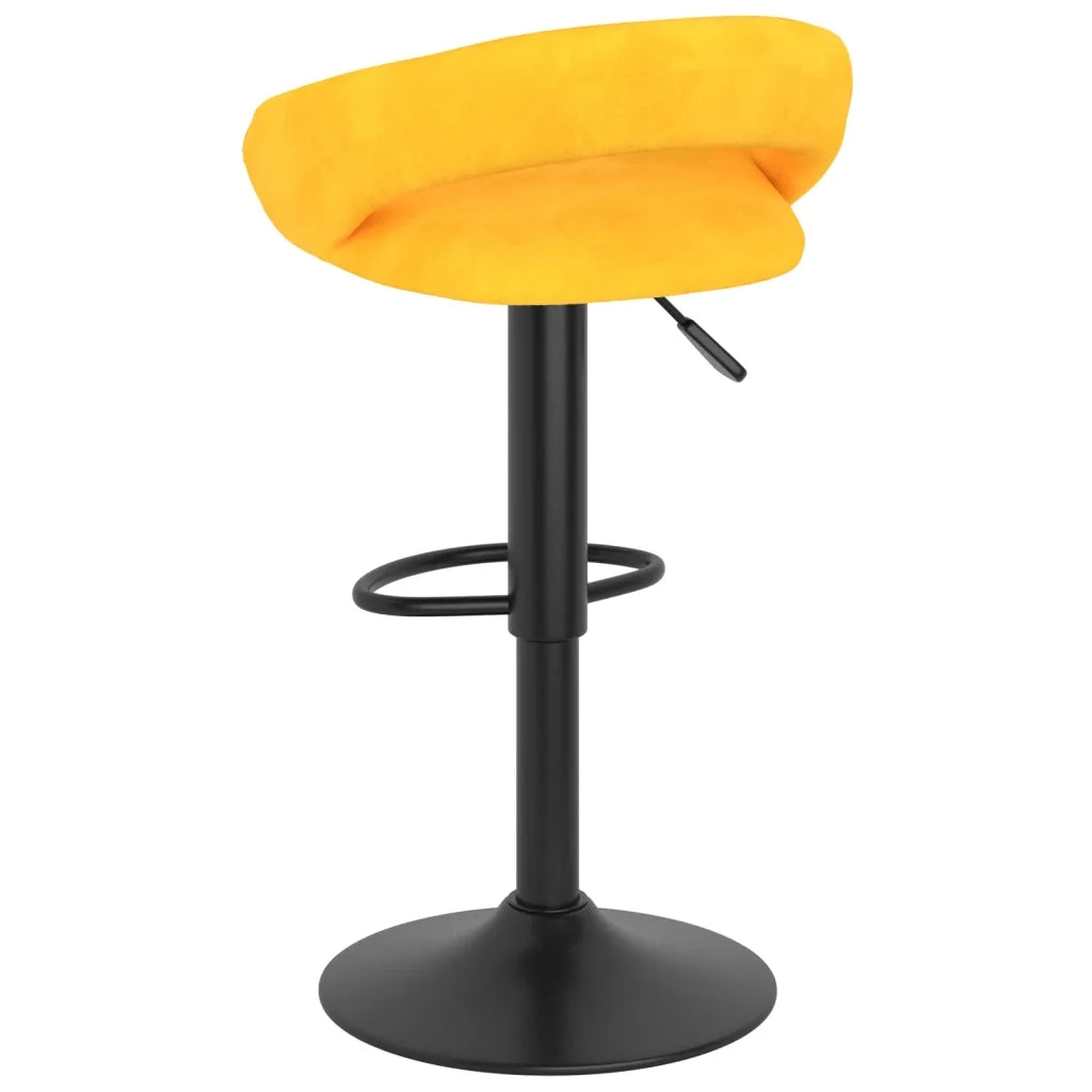 vidaXL Sgabelli da Bar 2 pz Giallo Senape in Velluto