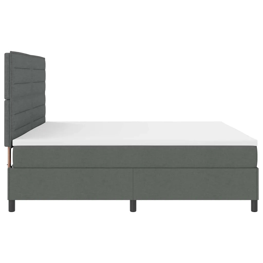 Letto a molle con materasso Grigio scuro 200 x 200 cm Tessuto 3342817