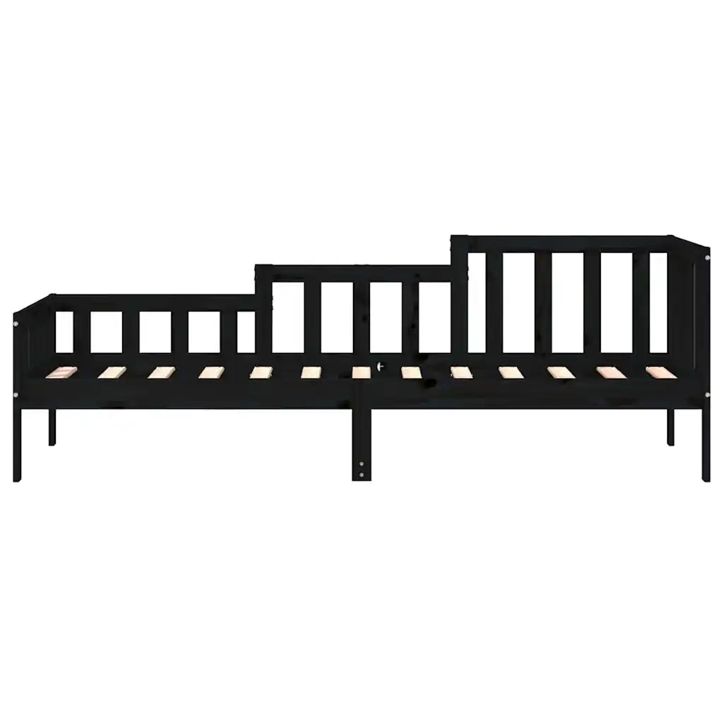Dormeuse Nera 80x200 cm in Legno Massello di Pino 840369