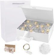 Cadeaudoos Opvougbile con coperchio Magnetico per Matrimonio - Dimensioni 23 x 17 x 7 cm - Luce LED - Ideale per Natale e Feste