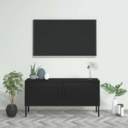 Mobile TV Nero 105x35x50 cm in Acciaio