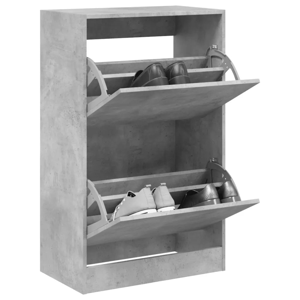 Scarpiera Grigio Cemento 60x34x96,5 cm in Legno Multistrato 839948