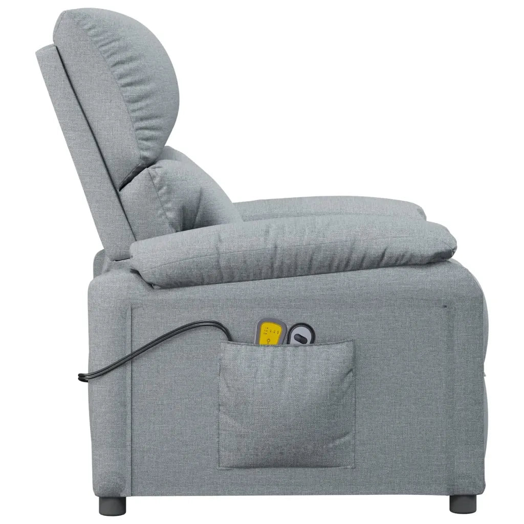 Poltrona Massaggiante Elettrica Grigio Chiaro in Tessuto 3073827