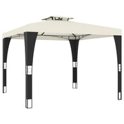 Gazebo | Pergolato con Tetto Doppio Crema 2,98x2,98 m in Acciaio