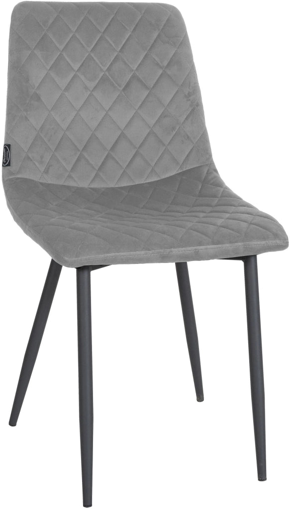 Sedia da pranzo Telde Velvet grigio