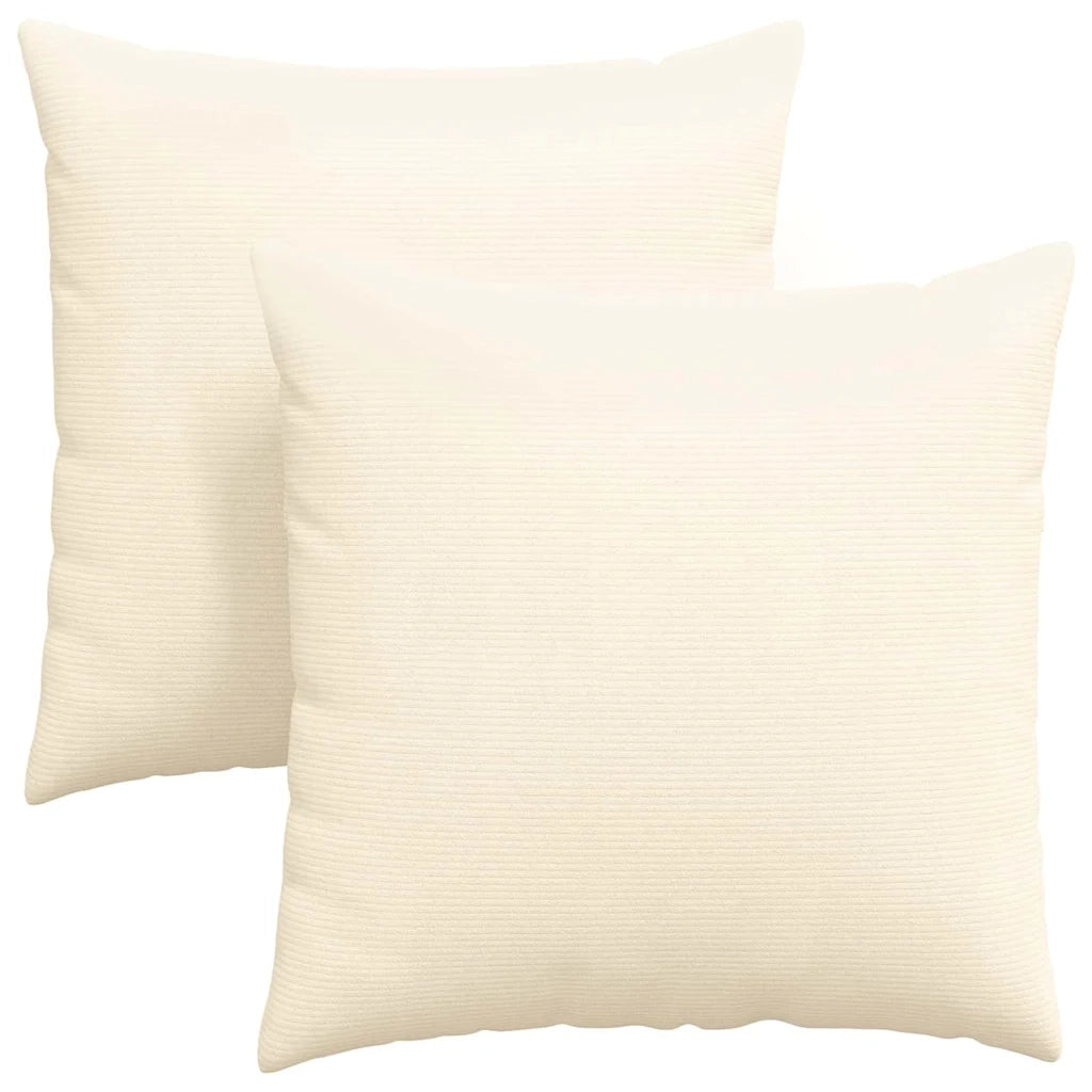 Cuscini da Divano 2 pcs Crema 80 x 80 cm Tessuto in Cords