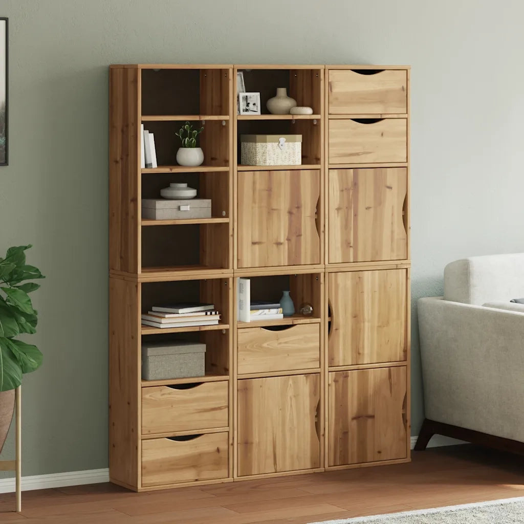 Armadietti Laterali 6 pz ODDA 40x24x79 cm Legno Massello Pino 3365354