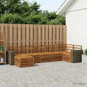 Set divano sezionale 7 pcs Naturale Legno di Acacia Massello