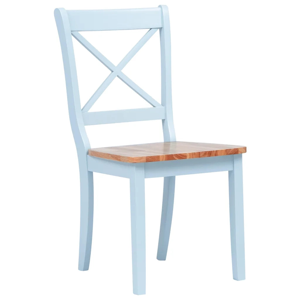 Sedie da Pranzo 6 pz Grigio e Naturale in Massello di Hevea 277545