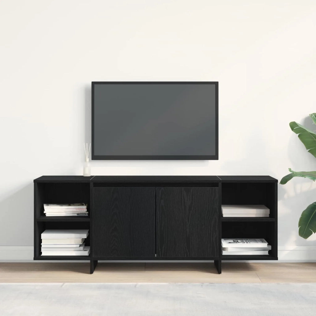 Mobile TV 130 x 35 x 50 cm Rovere Nero Legno ingegnerizzato 862710