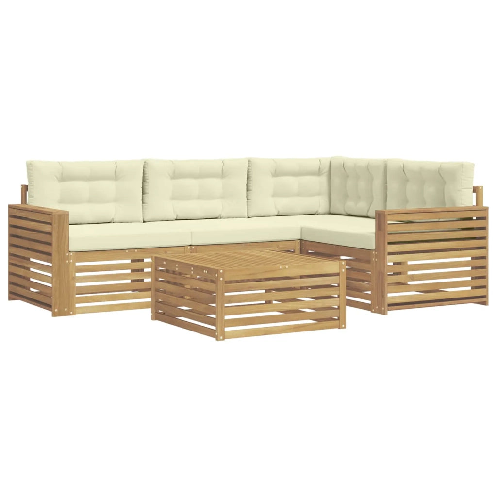 Set di divani da esterno 5 pcs Bianco e Crema 79 x 79 x 37 cm 3390450