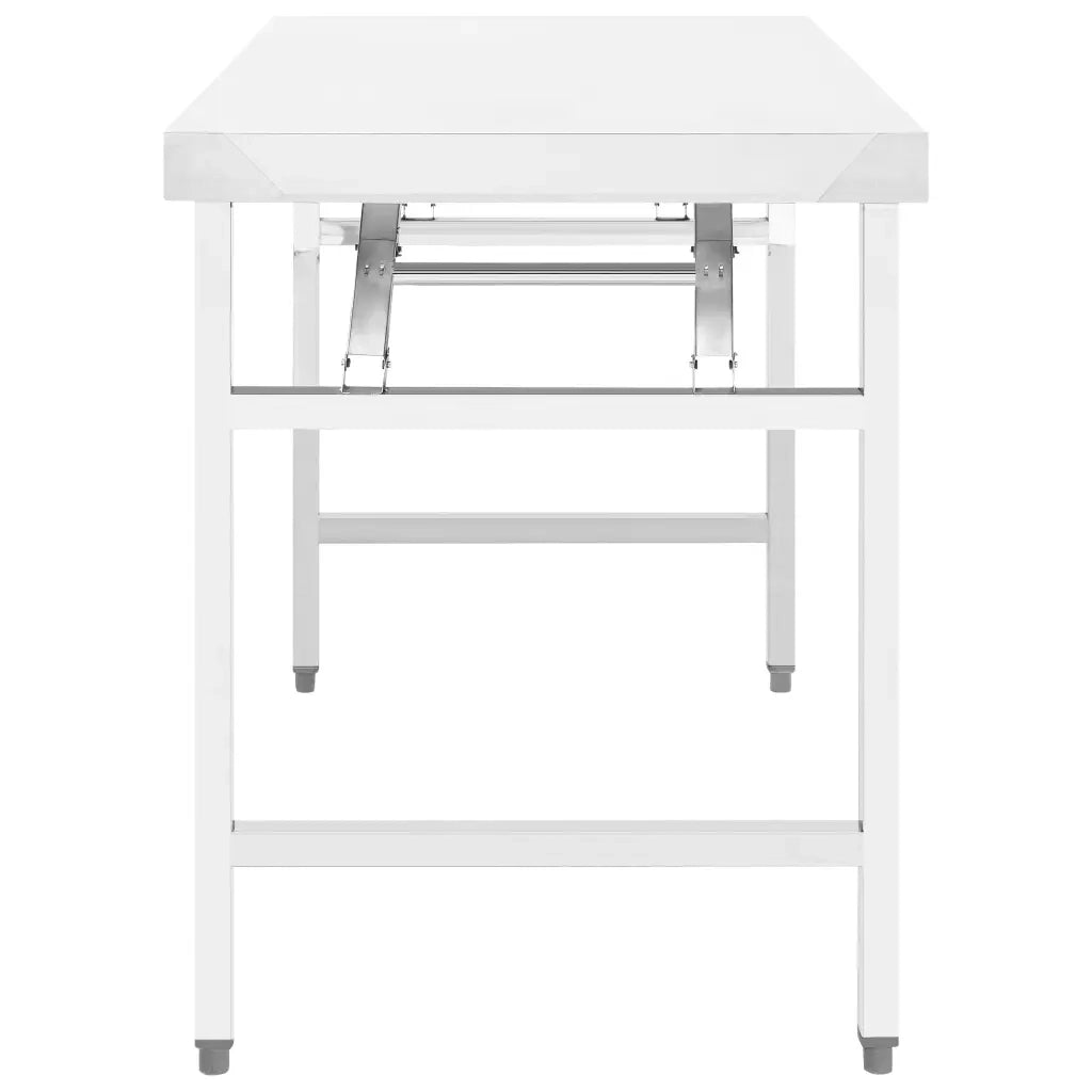 Tavolo da Lavoro Cucina Pieghevole 85x60x80 cm in Acciaio Inox CFW4137896