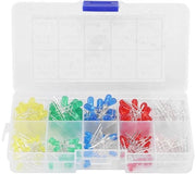 Assortimento di diodi LED in rosso, giallo, bianco, verde, blu - 200 pezzi, 3 mm & 5 mm