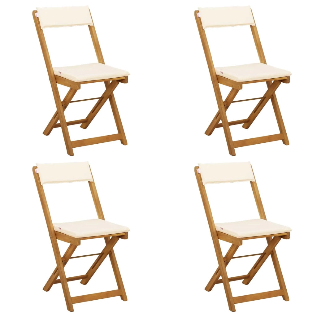 Sedie Bistro da Giardino 4 pcs Bianco Crema 40 x 53 x 80 cm 42028097