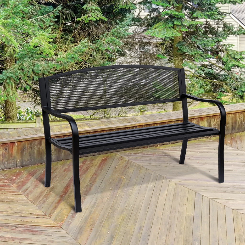 Panchina da Giardino ¨C zephmum ¨C Grigio Antracite 127x60x87 cm