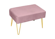 Pouf Salotto/Camera Panca Design Moderno Modello Velvet In Tinta Unita - Pouf - Rosa Antico