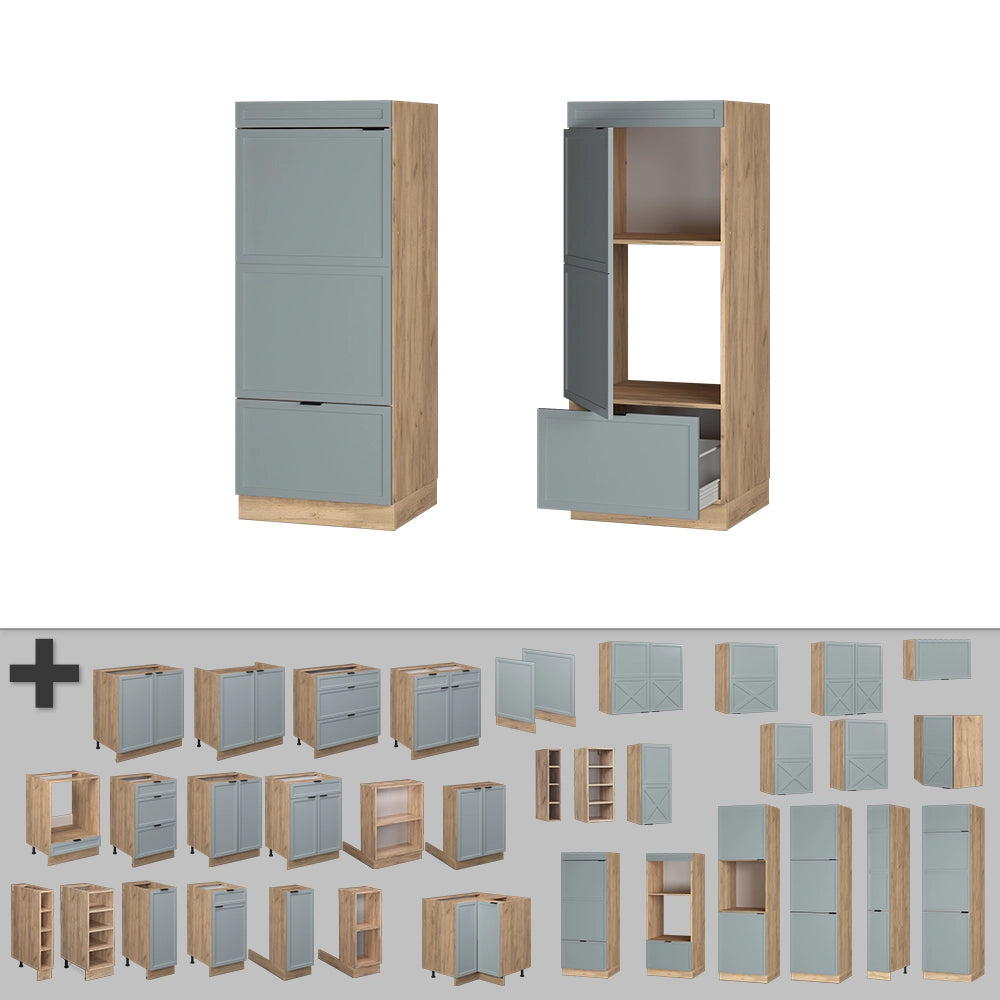 Vicco Set mobili bagno Blu-grigio chiaro 60 cm