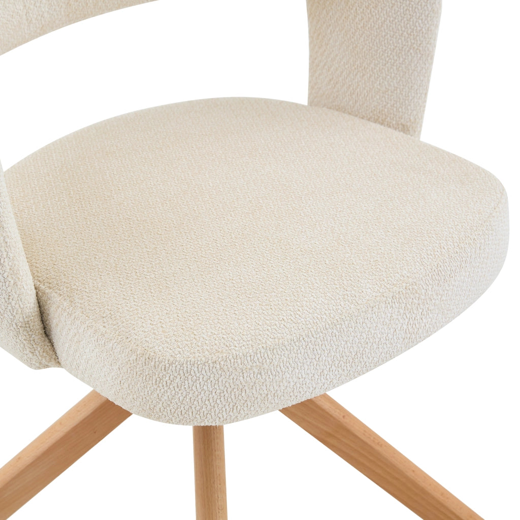 Sedie da Pranzo Girevoli Retro Set 2 ¨C MINIMAL ¨C Struttura Crema, Gambe Massello, Schienale Curvo