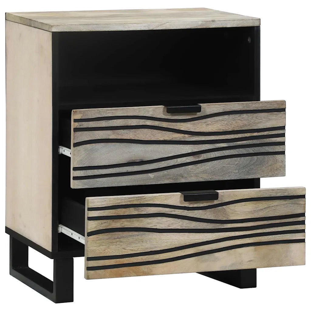 vidaXL Armadio da Notte con cassetto Bianco e nero 50 x 33 x 60 cm