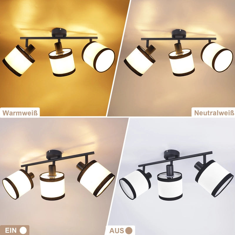 ZMH Faretto da soffitto neri 3 luci E14 orientabili 350° per cucina senza lampadina