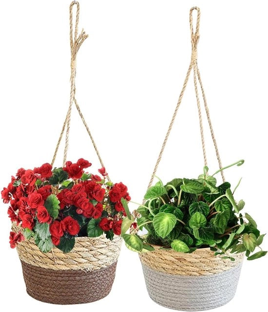 Set di vasi pendenti per piante - 2 vasi pendenti per interni ed esterni - decorazione per soffitto balcone - 20 cm