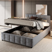 letto imbottito velluto olandese grigio 180 x 200 cm