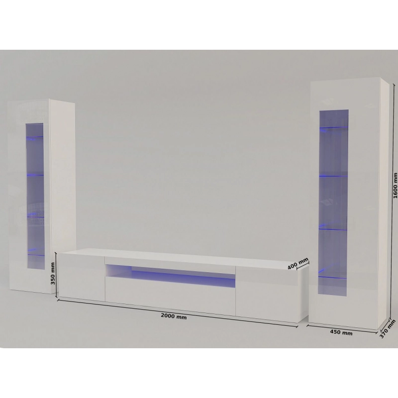 Set Soggiorno Daiquiri – 290x162x40 – Bianco Lucido