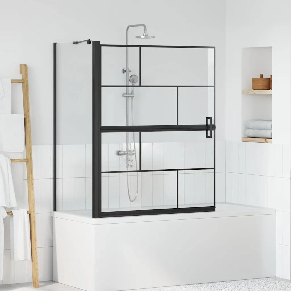 Schermo per Bagno e Doccia Nero e trasparente 100 x 68 x 128 cm CFW9309202