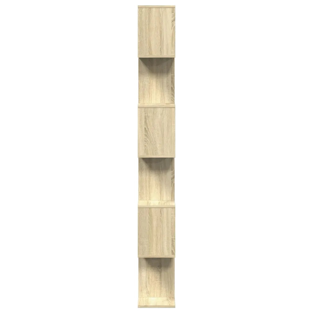 Libreria Divisorio 6 Ripiani-Scaffale per Libri-Mobile di Stoccaggio Sonoma 70x24x193 cm in Truciolato