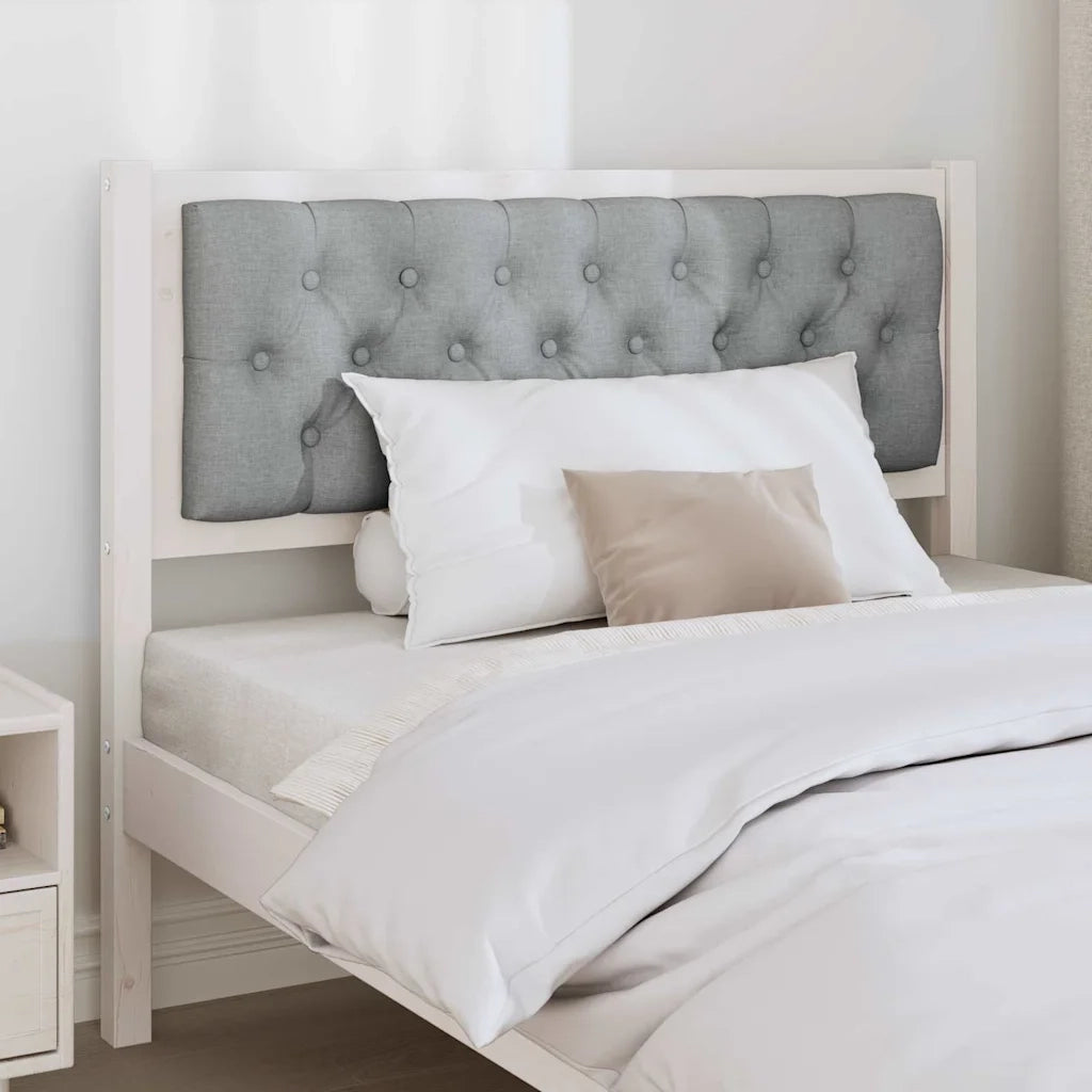 Testiera | Testata Bianco e grigio chiaro 100 cm Legno di pino massello