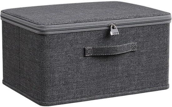 Scatola di archiviazione pieghevole con coperchio - impermeabile e chiusa a chiave - 1 unità - materiale resistente - 40x30x21 cm