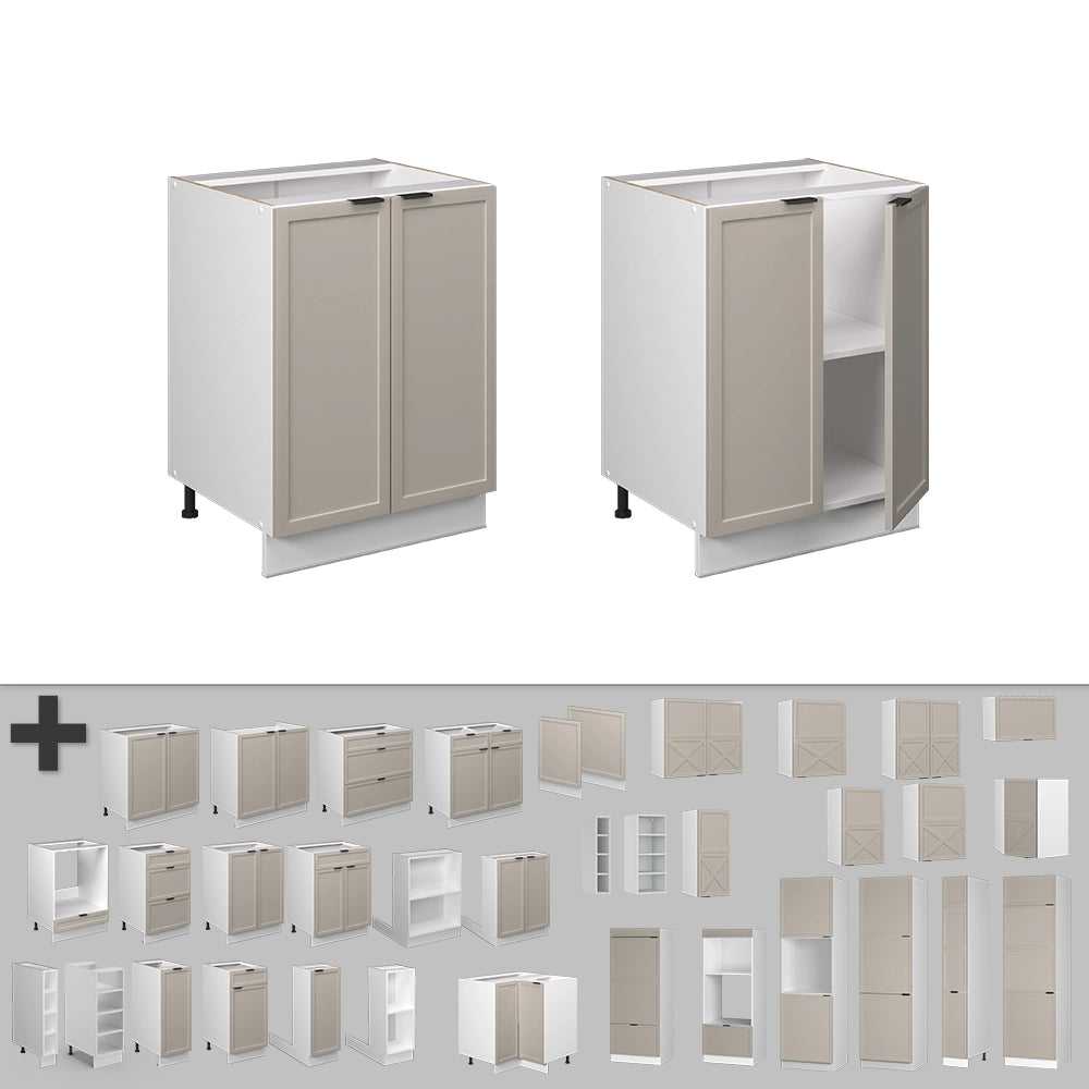 Vicco Mobiletto base cucina GrigioBeige 60 cm , PL Marmo