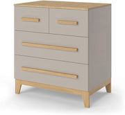 Cassettiera Malia, Quercia cashmere, 80 x 88 cm con 4 cassetti, adatto per riporre abiti e oggetti di uso quotidiano