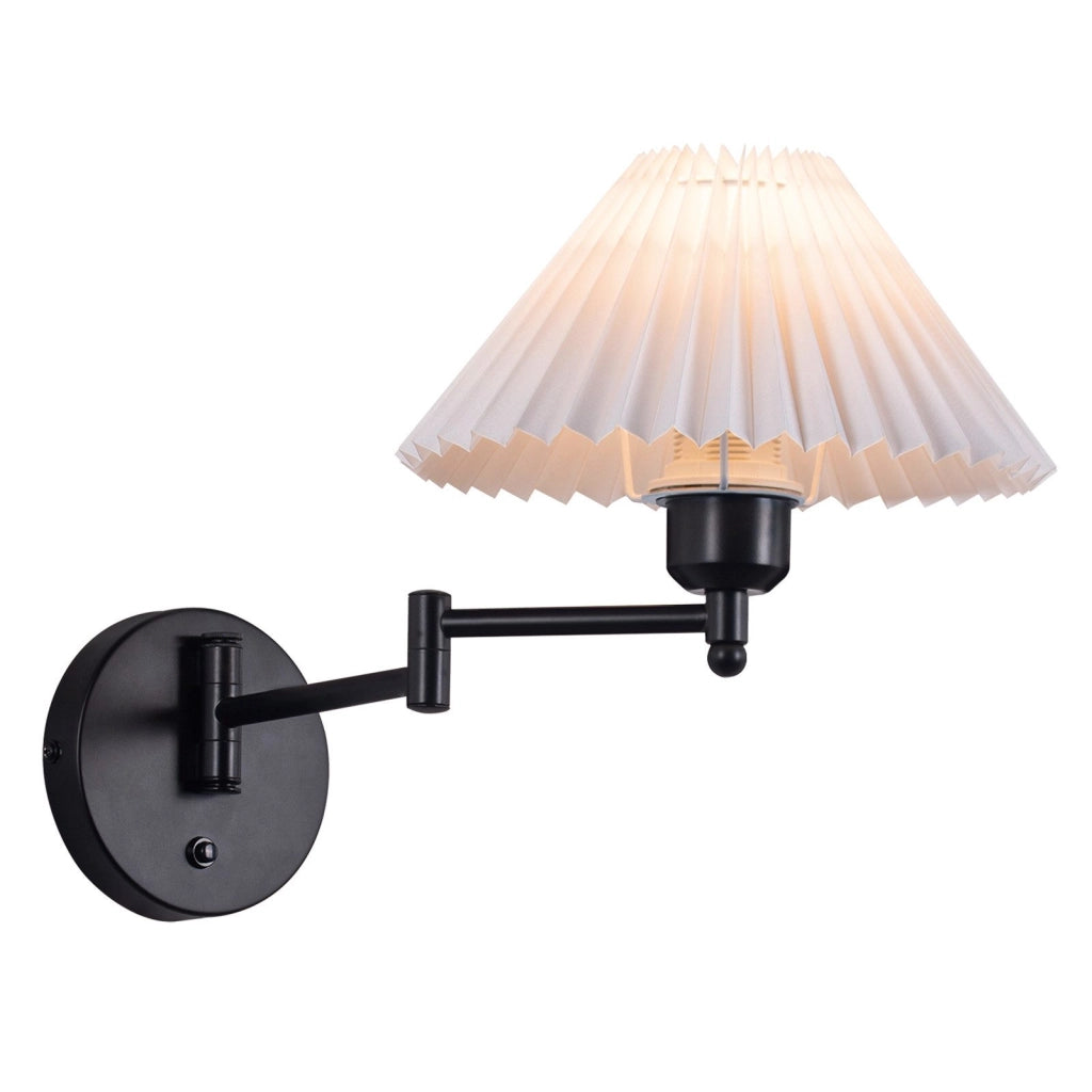 ZMH Applique da parete per interni in tessuto bianco E27 con paralume retrò per scala della camera da letto