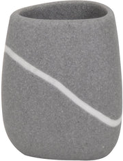 Sostegno per spazzola da denti Zen dimensioni 8x8x13 cm finitura in pietra - grigio