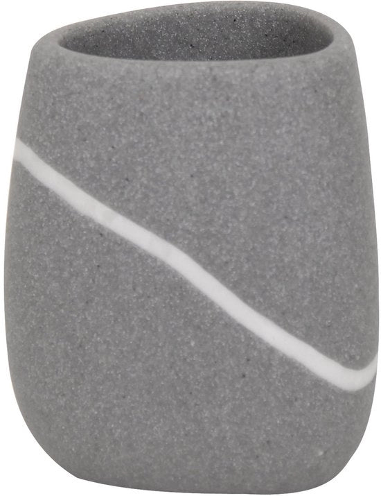 Sostegno per spazzola da denti Zen dimensioni 8x8x13 cm finitura in pietra - grigio