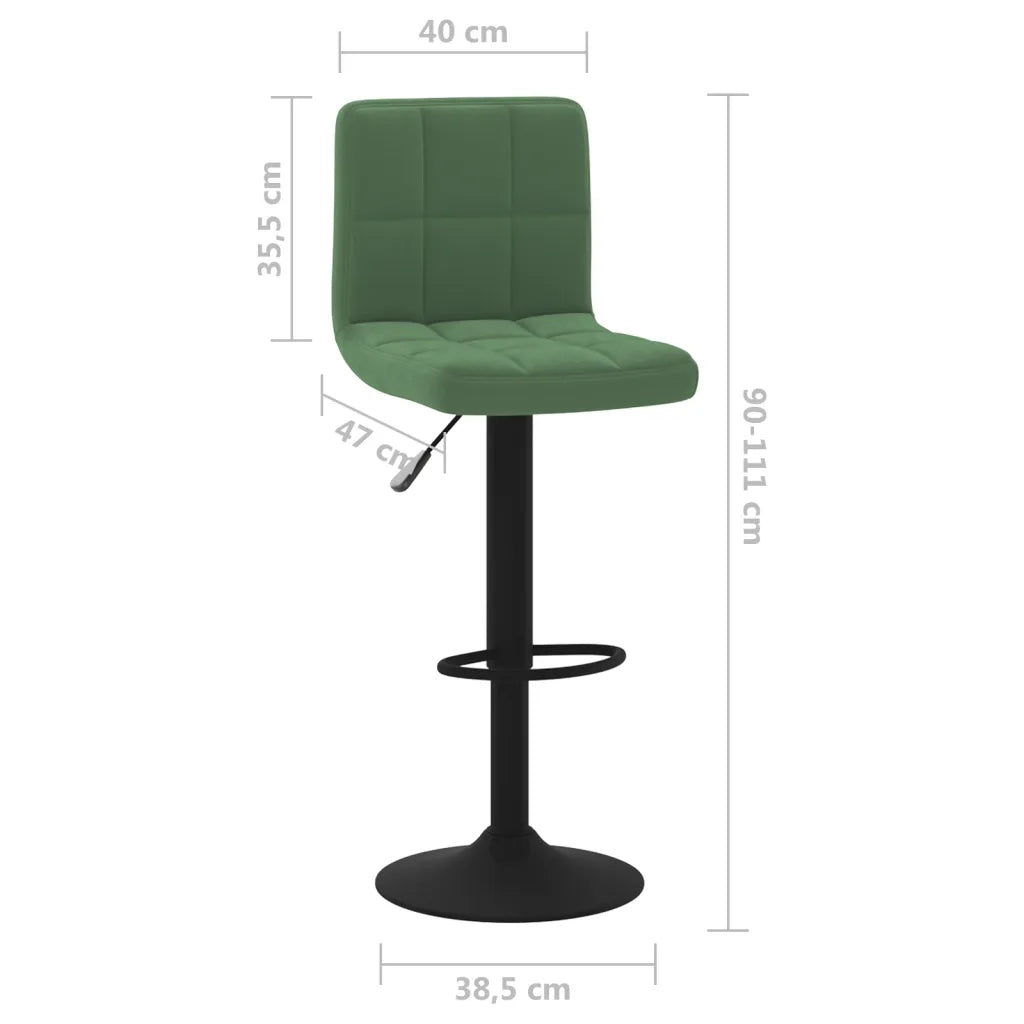 Sgabelli da Bar 2 pz Verde Scuro in Velluto cod mxl 55954
