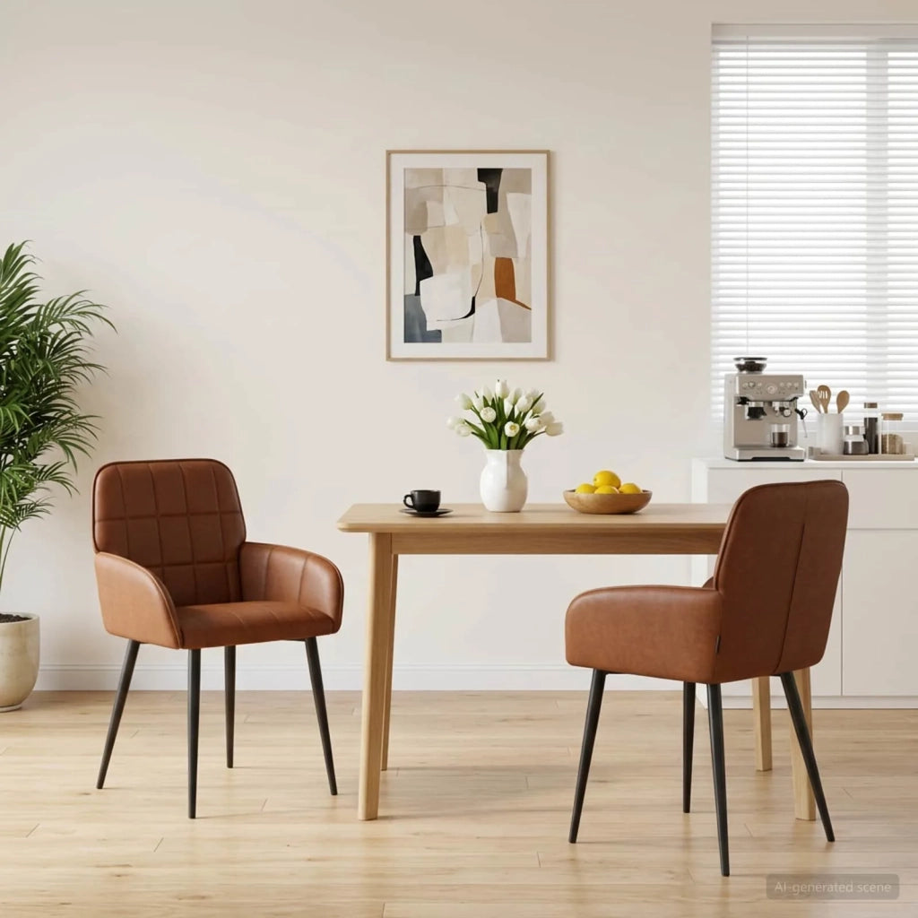 Sedie da pranzo 2 pz Similpelle Marrone 57 x 50 x 85 cm 42034282