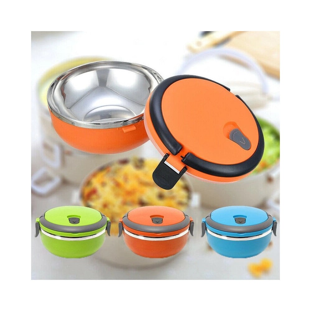 Trade Shop - Contenitore Termico Porta Pranzo Alimenti Plastica Acciaio Inox Thermos 600 Ml -