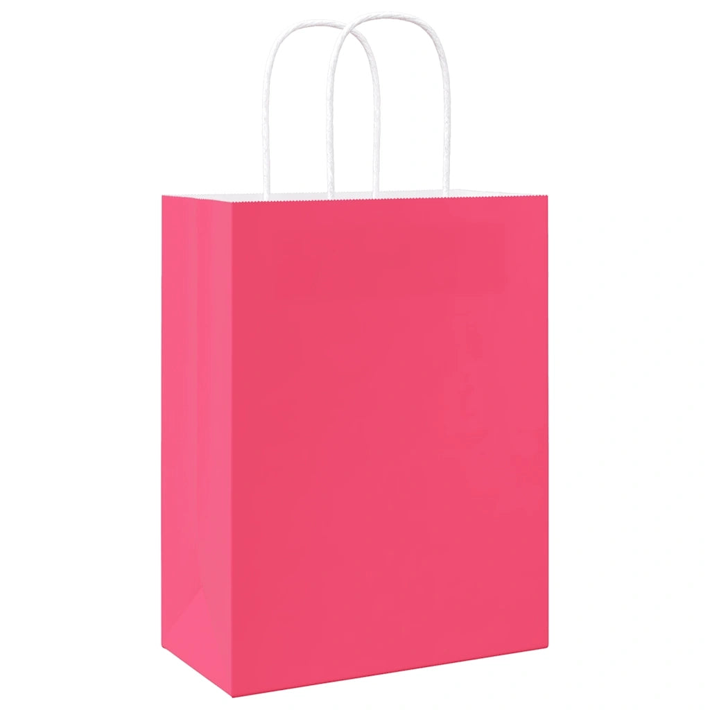 Sacchetti di Carta 250 pz con Manici Rosa 21x11x28 cm 4101671