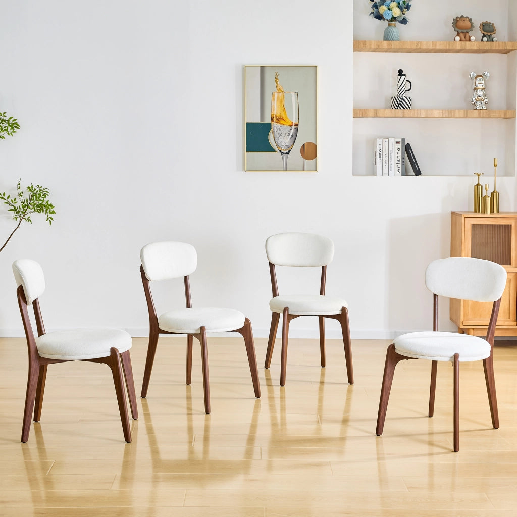 Set 4 Sedie da Pranzo Imbottite in Tessuto ¨C MINIMAL ¨C Stile Moderno, Grigio