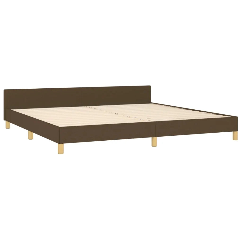 Giroletto con Testiera Marrone Scuro 200x200 cm in Tessuto cod mxl 36509