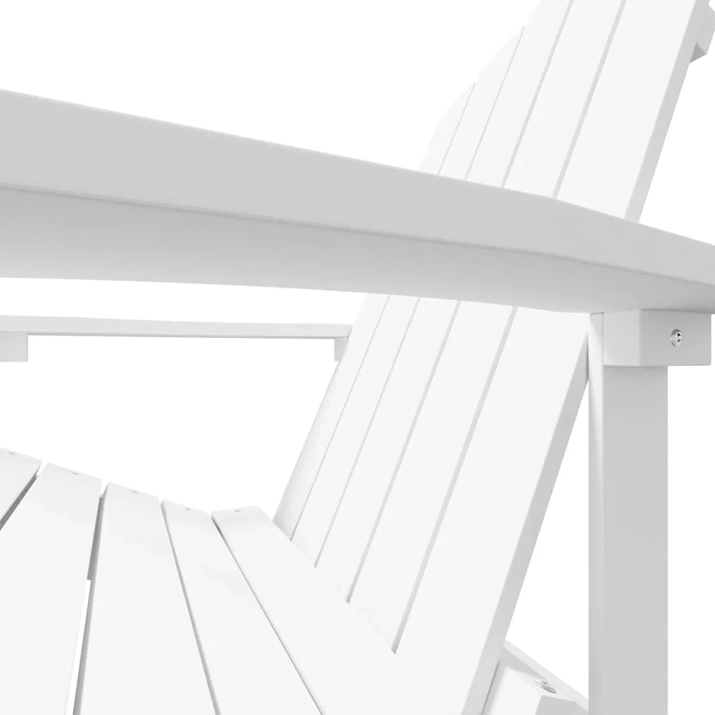 Sedia da Giardino Adirondack con Poggiapiedi Bianca HDPE 318645
