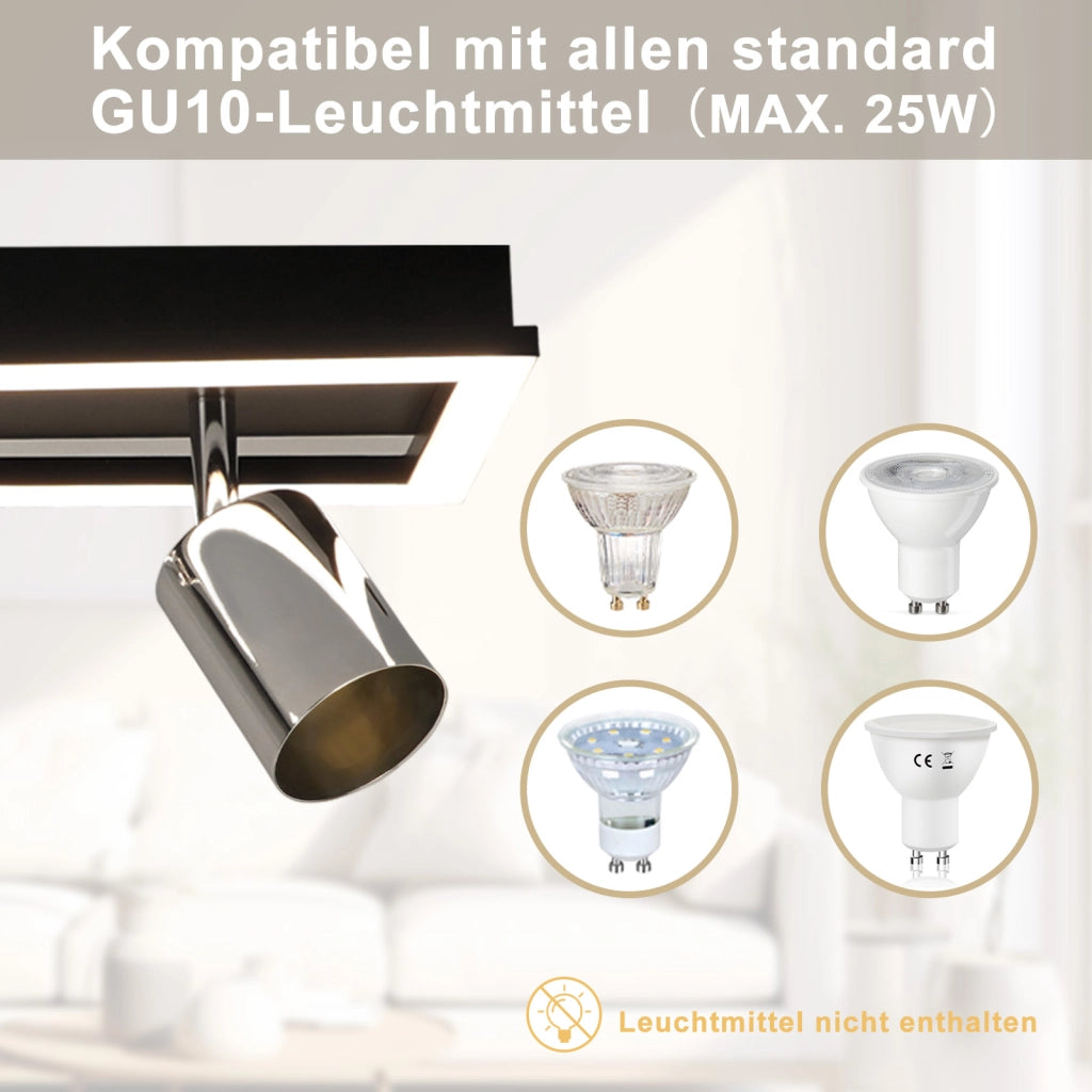 ZMH Faretto da soffitto LED 3 luci GU10 orientabili 15W 42cm