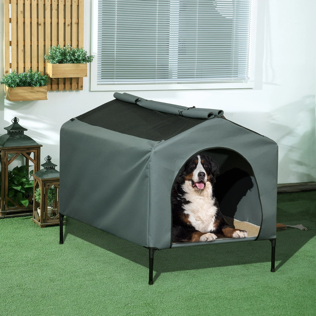Cuccia per Cani Letto Rialzato ¨C Zephmum ¨C Grigio 130x85x95 cm