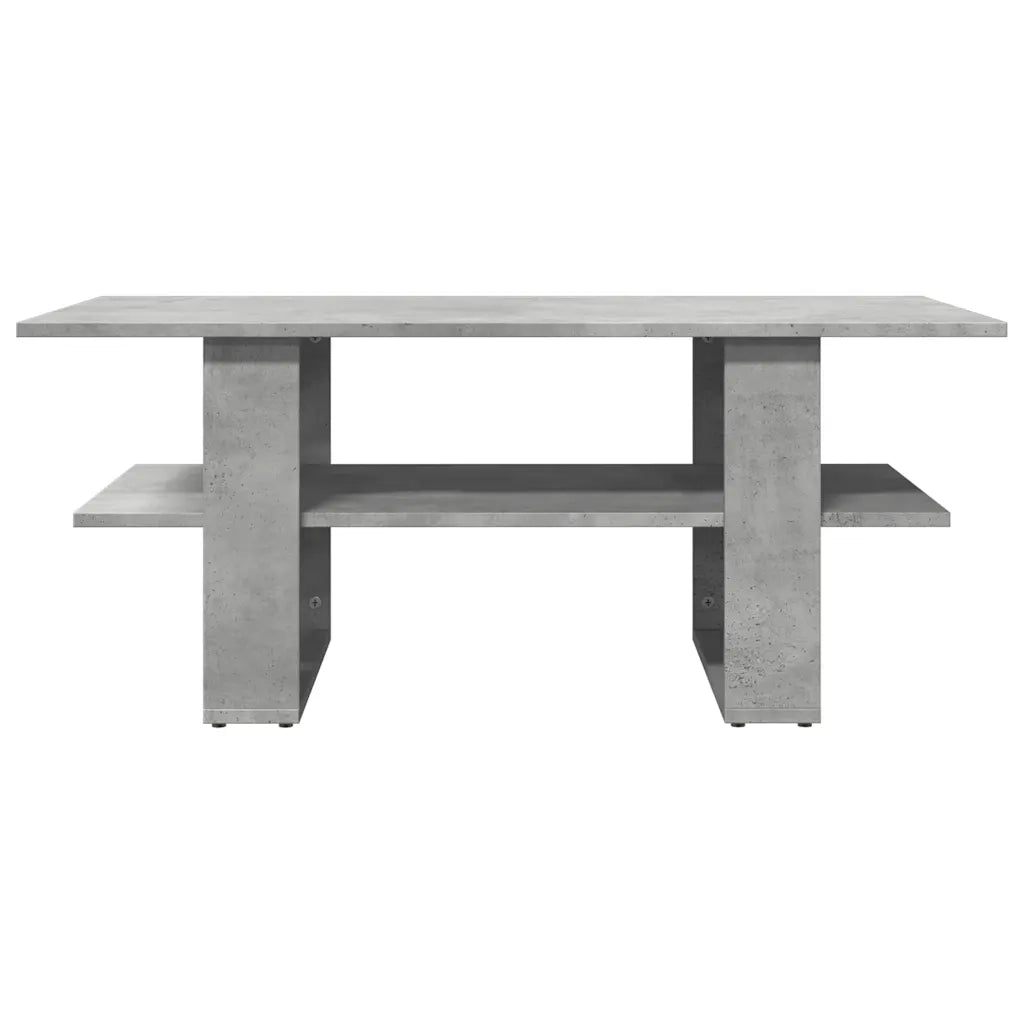 Tavolino Salotto Grigio Cemento 102x55x42 cm Legno Multistrato 823265